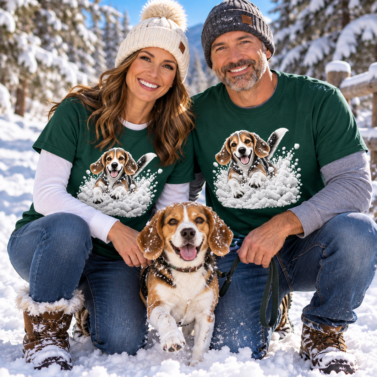 Beagle Snow Frolic T-Shirt