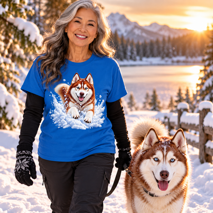 Red Husky Snow Day T-Shirt