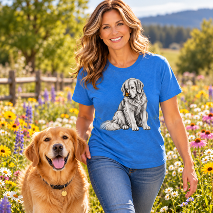 Golden Retriever with Butterfly on Nose T-Shirt
