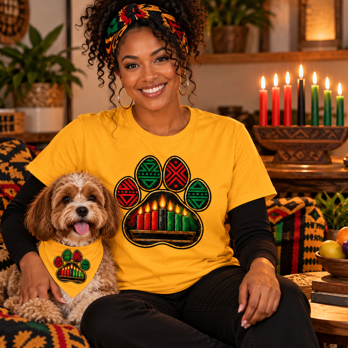 Kwanzaa Paw Print T-Shirt