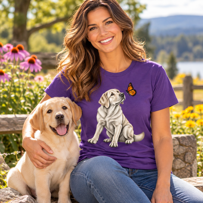 Yellow Labrador Butterfly T-Shirt
