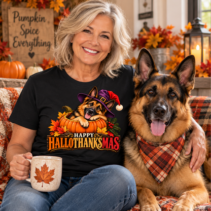 Happy Hallothanksmas German Shepherd T-Shirt