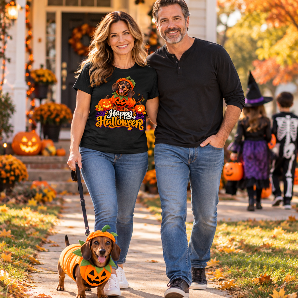 "Happy Halloween" Dachshund Pumpkin T-Shirt