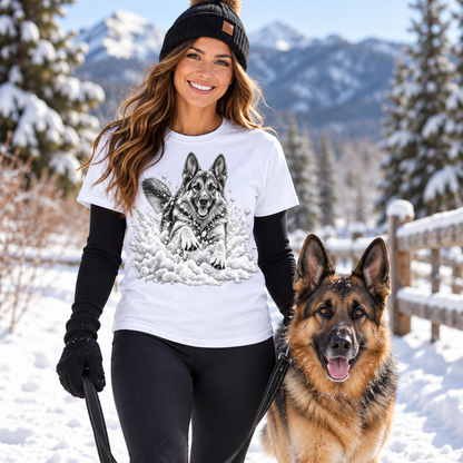 German Shepherd Snow Day T-Shirt