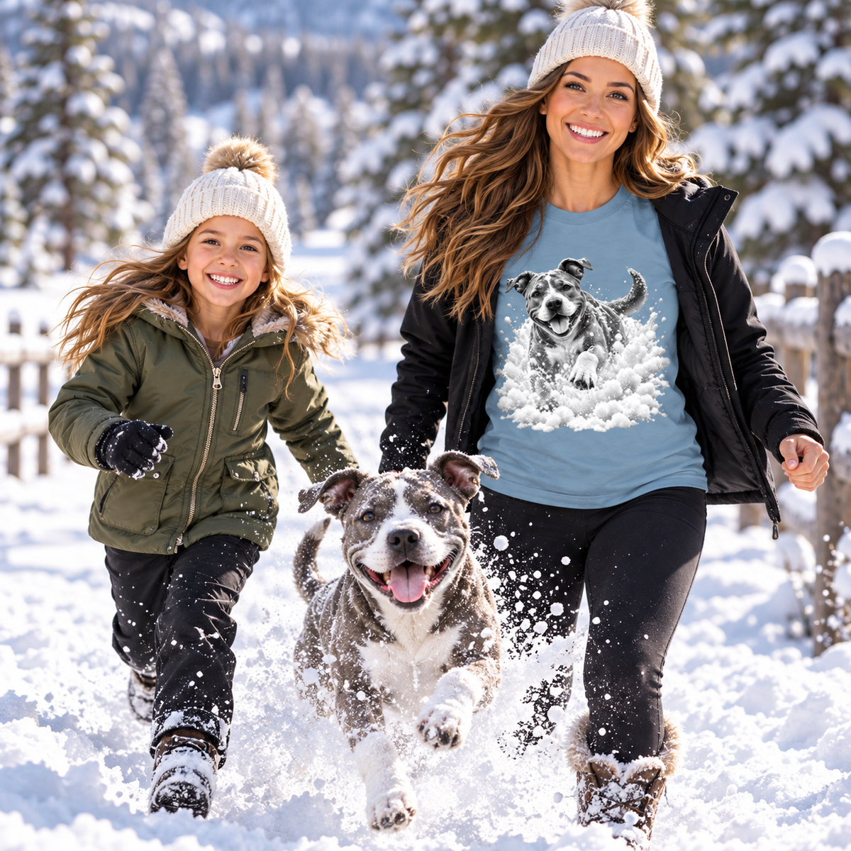 Pitbull Snow Day T-Shirt