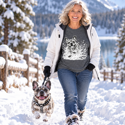 French (Frenchie) Bulldog Snow Day T-Shirt