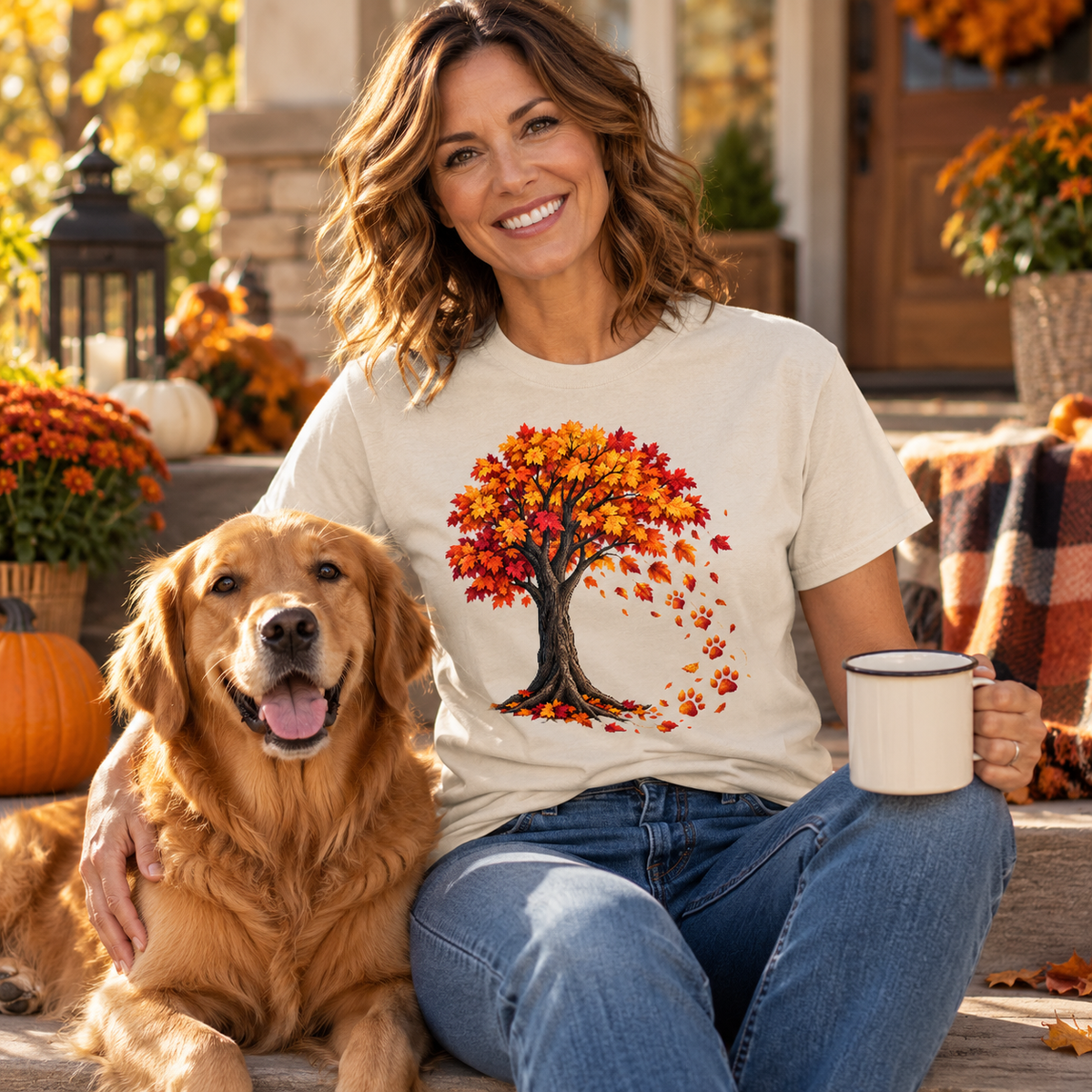 Falling Paw Prints T-Shirt