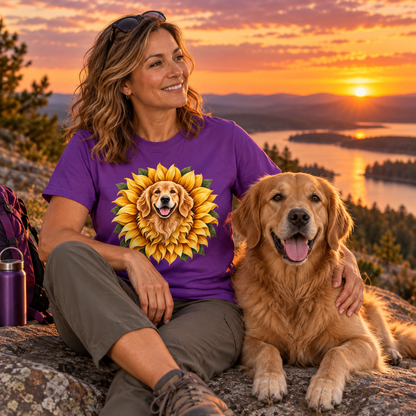 Golden Retriever Sunflower T-Shirt