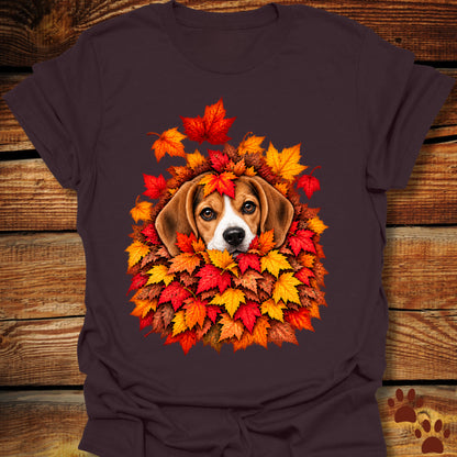 Beagle Leaf Pile T-Shirt - Front & Back Print