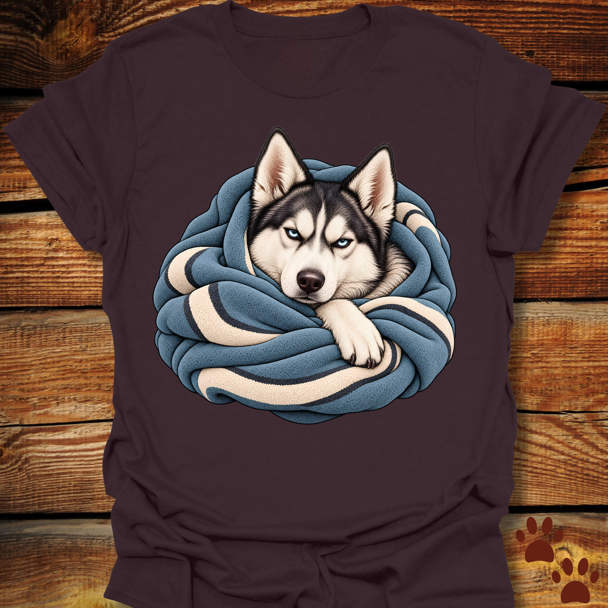 Husky Blanket Burrito T-Shirt