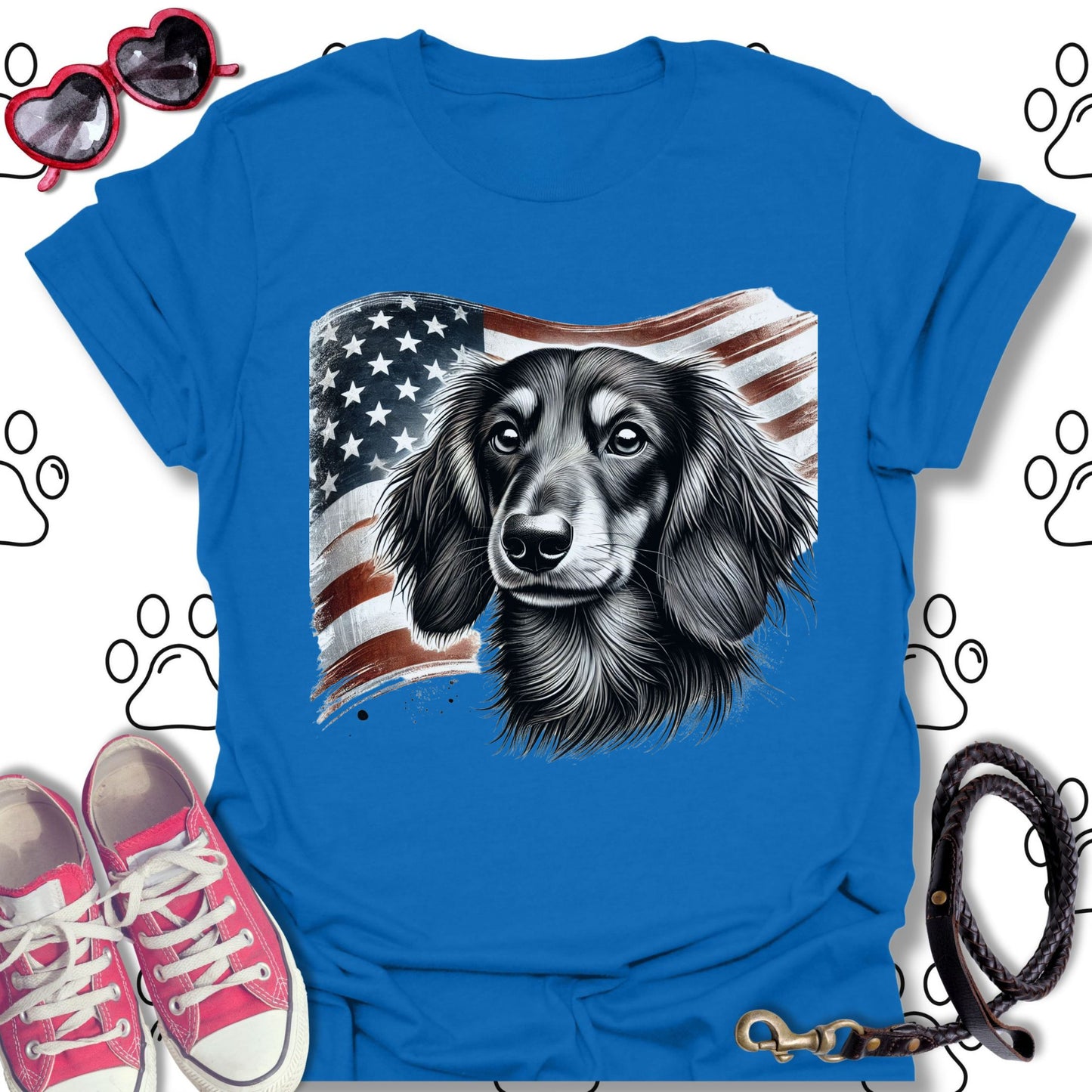 Dachshund American Flag T-Shirt