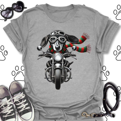 Dachshund Christmas Biker Shirt