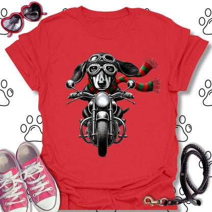 Dachshund Christmas Biker Shirt