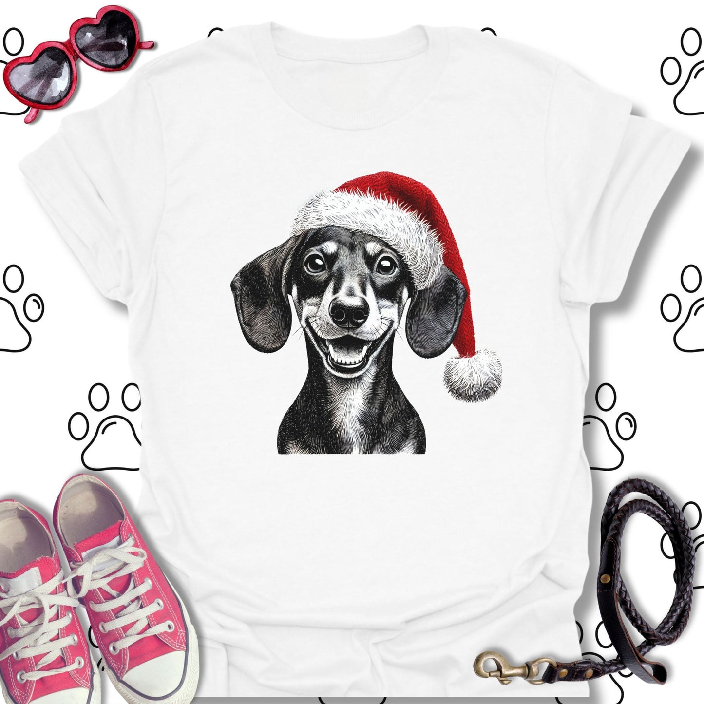 Dachshund Christmas Santa Hat Shirt