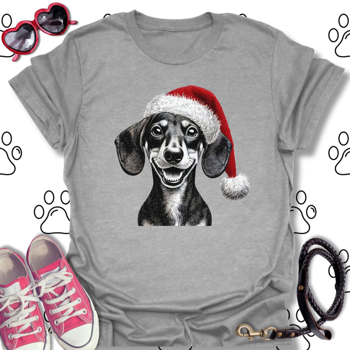 Dachshund Christmas Santa Hat Shirt