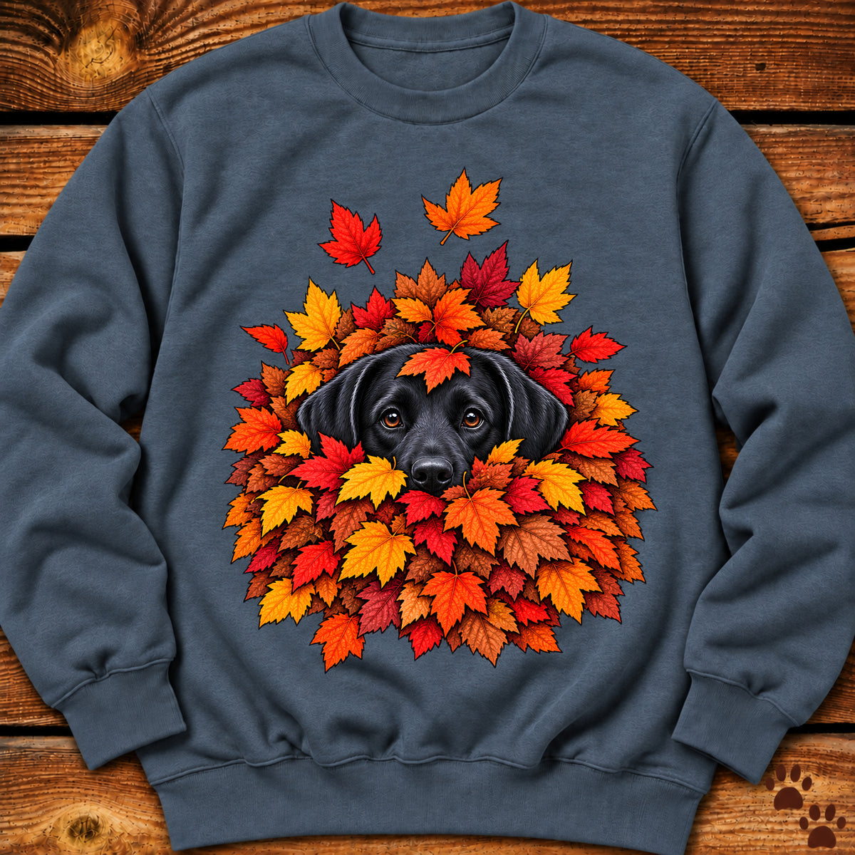 Labrador Retriever Leaf Pile Crewneck