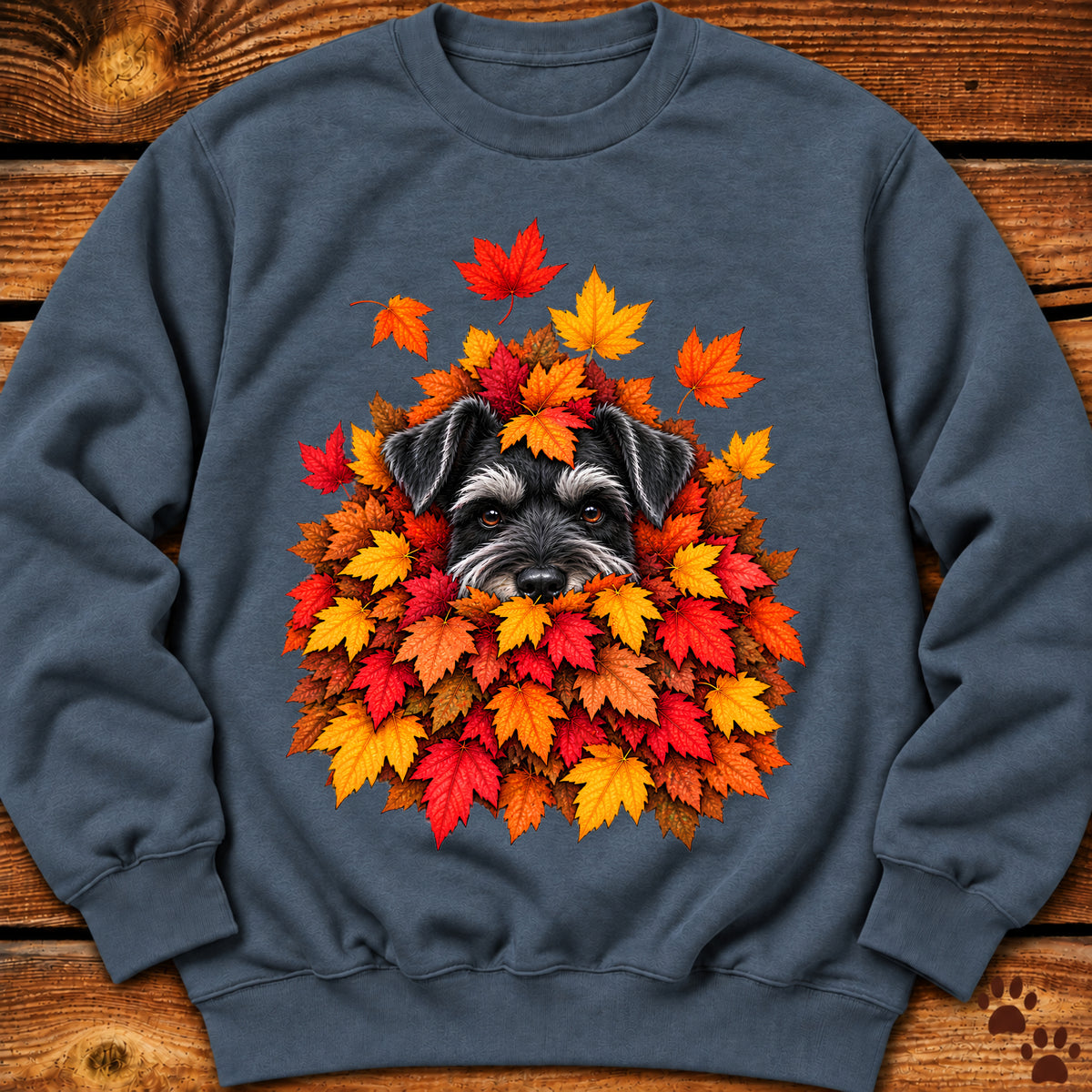Schnauzer Leaf Pile Crewneck