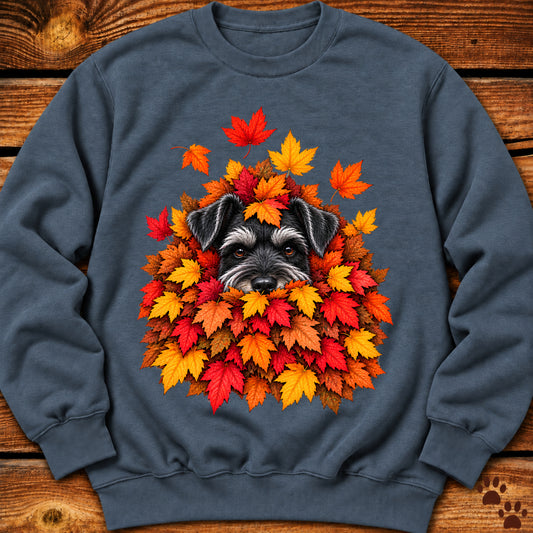 Schnauzer Leaf Pile Crewneck