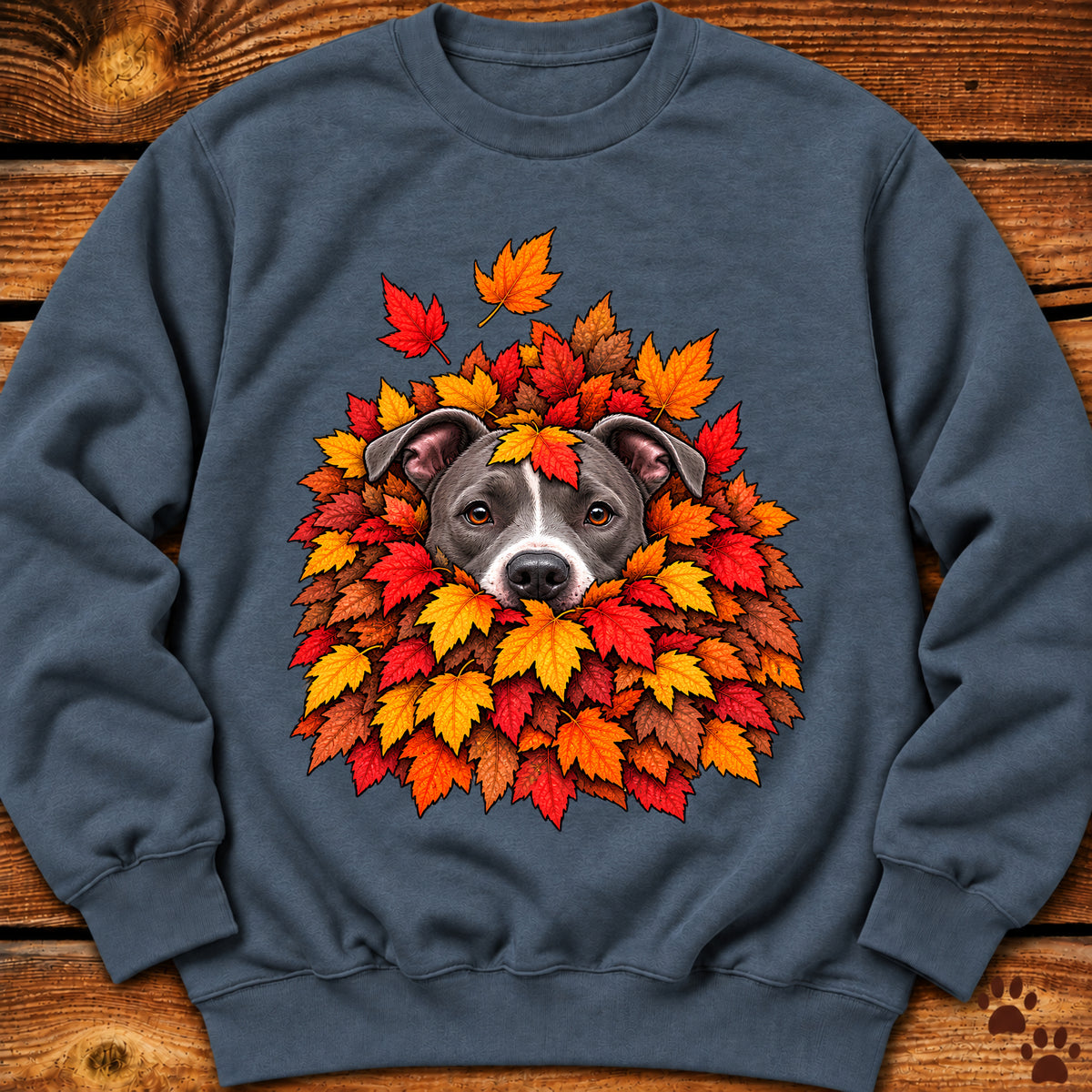 Pitbull Leaf Pile Crewneck