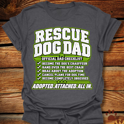 Rescue Dog Dad: Official Dad Checklist T-Shirt