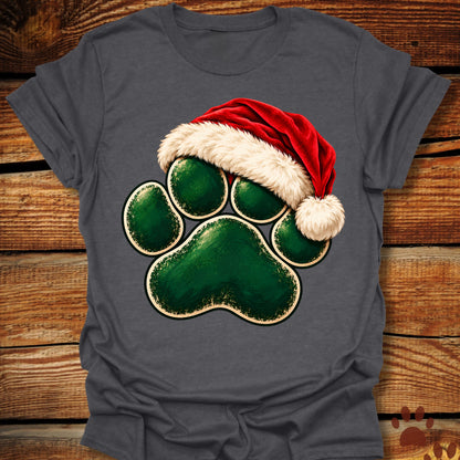 Santa Paw Print Christmas T-Shirt
