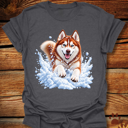 Red Husky Snow Day T-Shirt