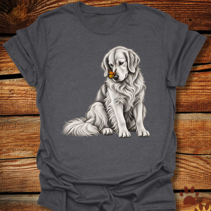 Golden Retriever with Butterfly on Nose T-Shirt