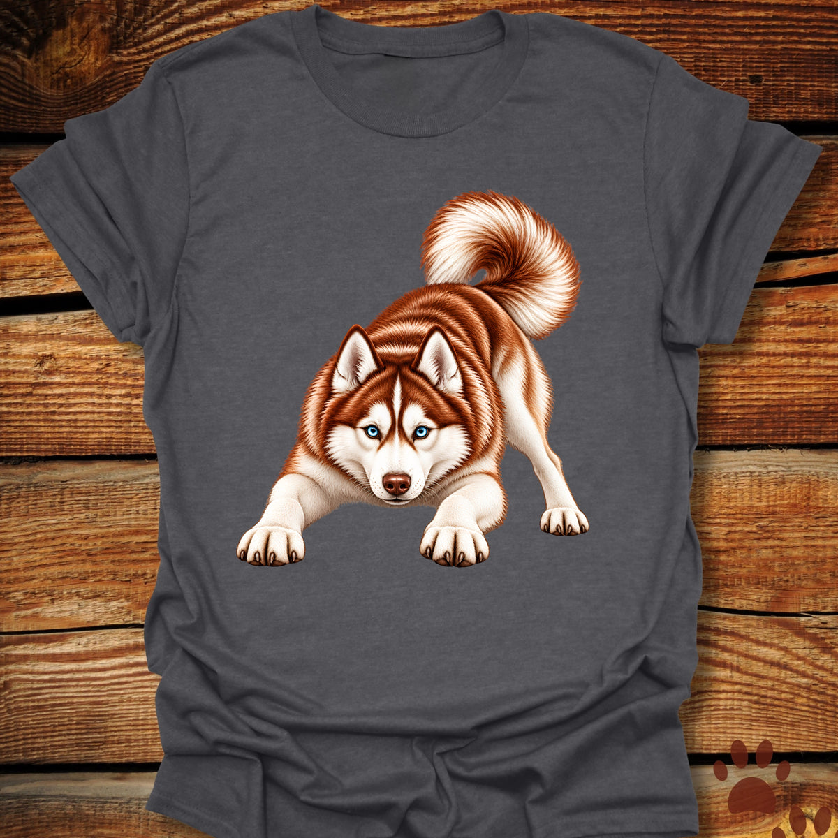 Red Siberian Husky Ready For Mischief T-Shirt