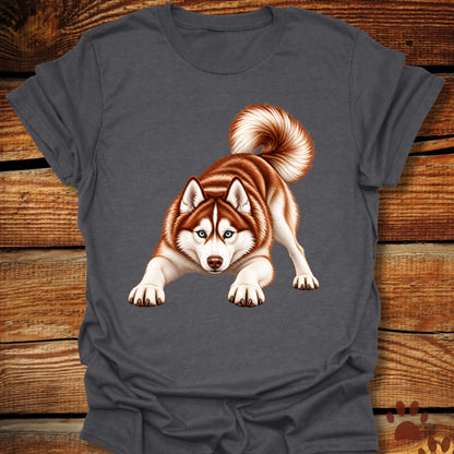 Red Siberian Husky Ready For Mischief T-Shirt