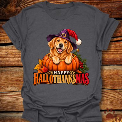 Happy Hallothanksmas Golden Retriever T-Shirt