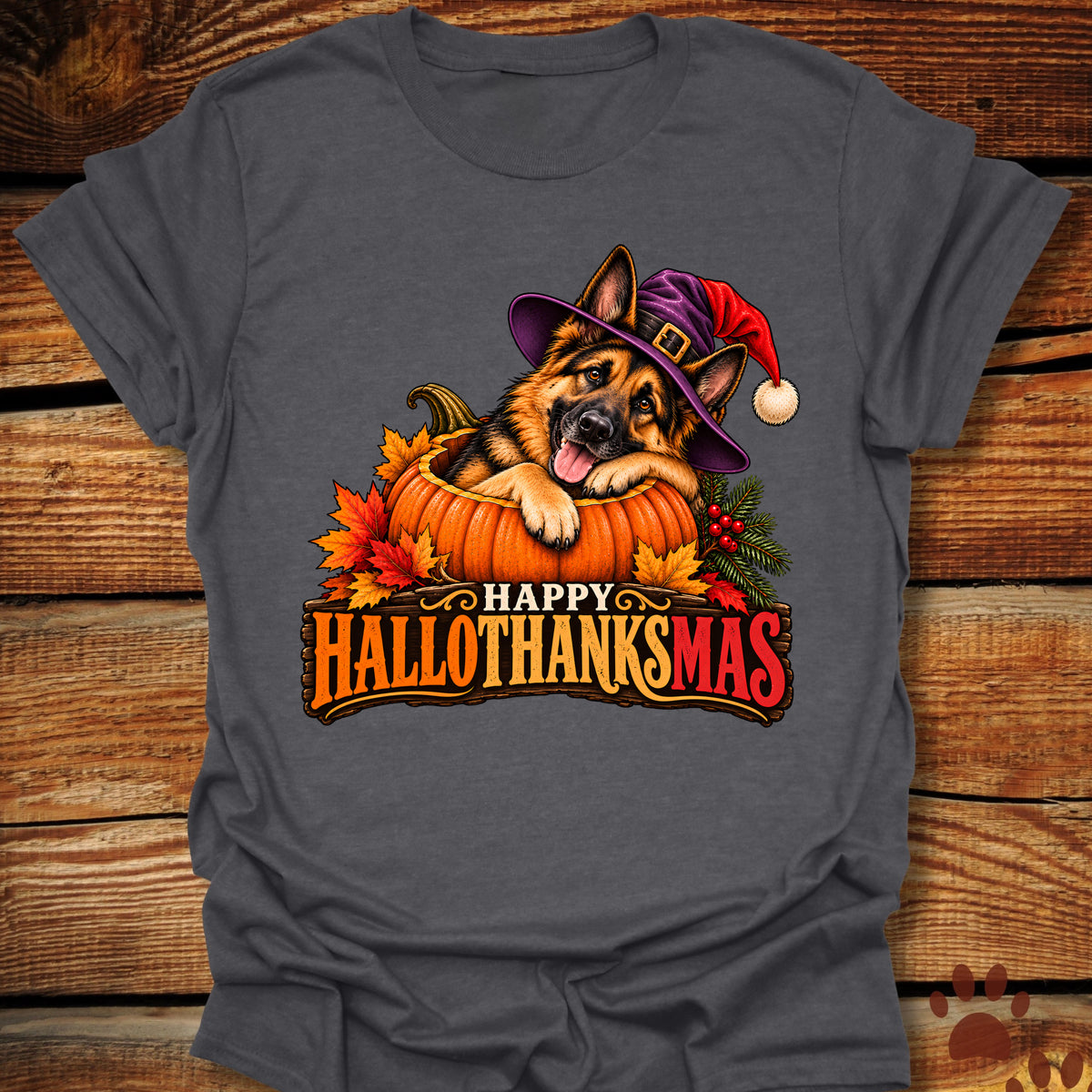 Happy Hallothanksmas German Shepherd T-Shirt