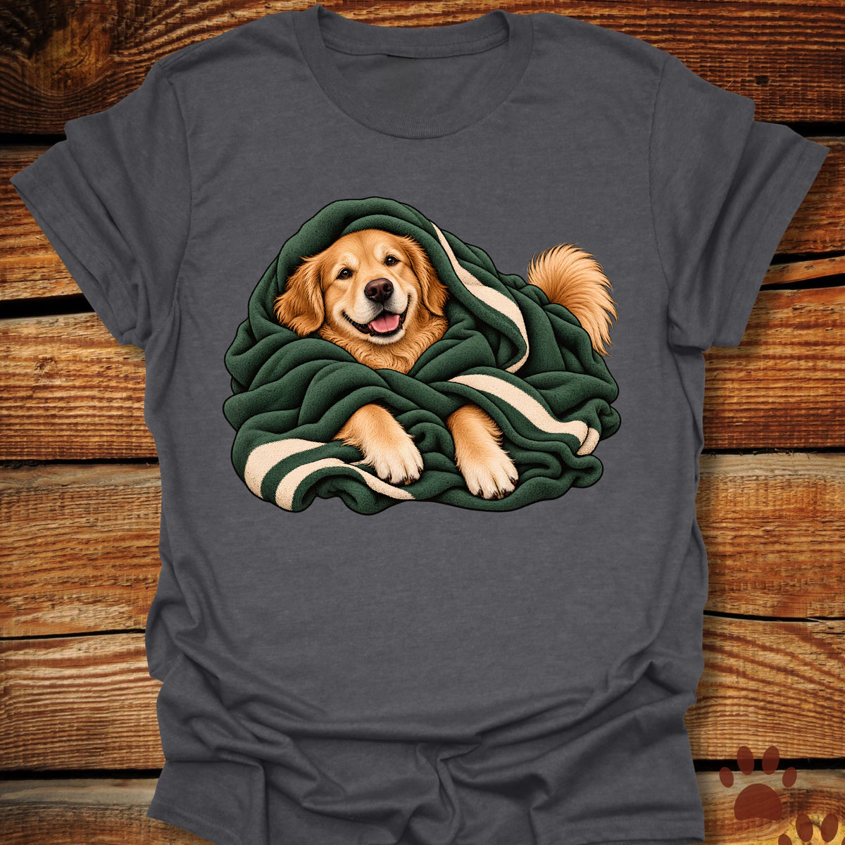 Golden Retriever Blanket Burrito T-Shirt