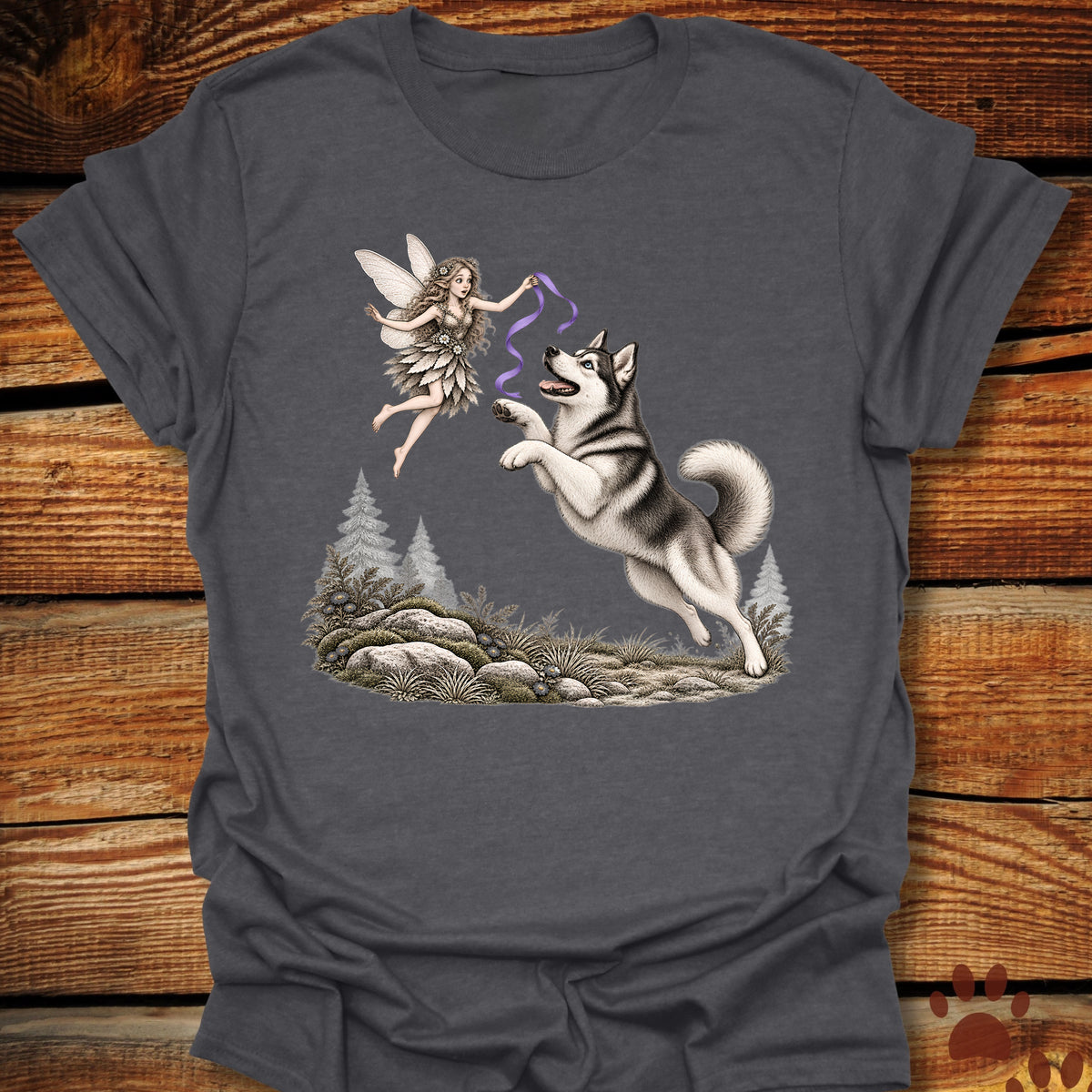 Husky Whimsical Fairy T-Shirt