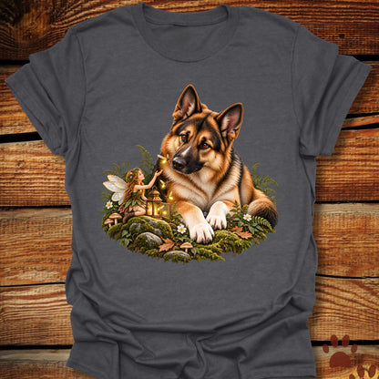 German Shepherd and Fairy Fireflies T-Shirt