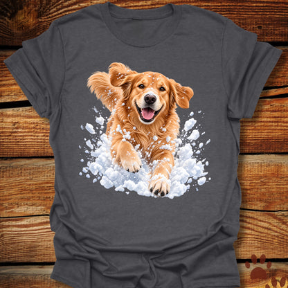 Golden Retriever Snow Day T-Shirt - Front & Back Print