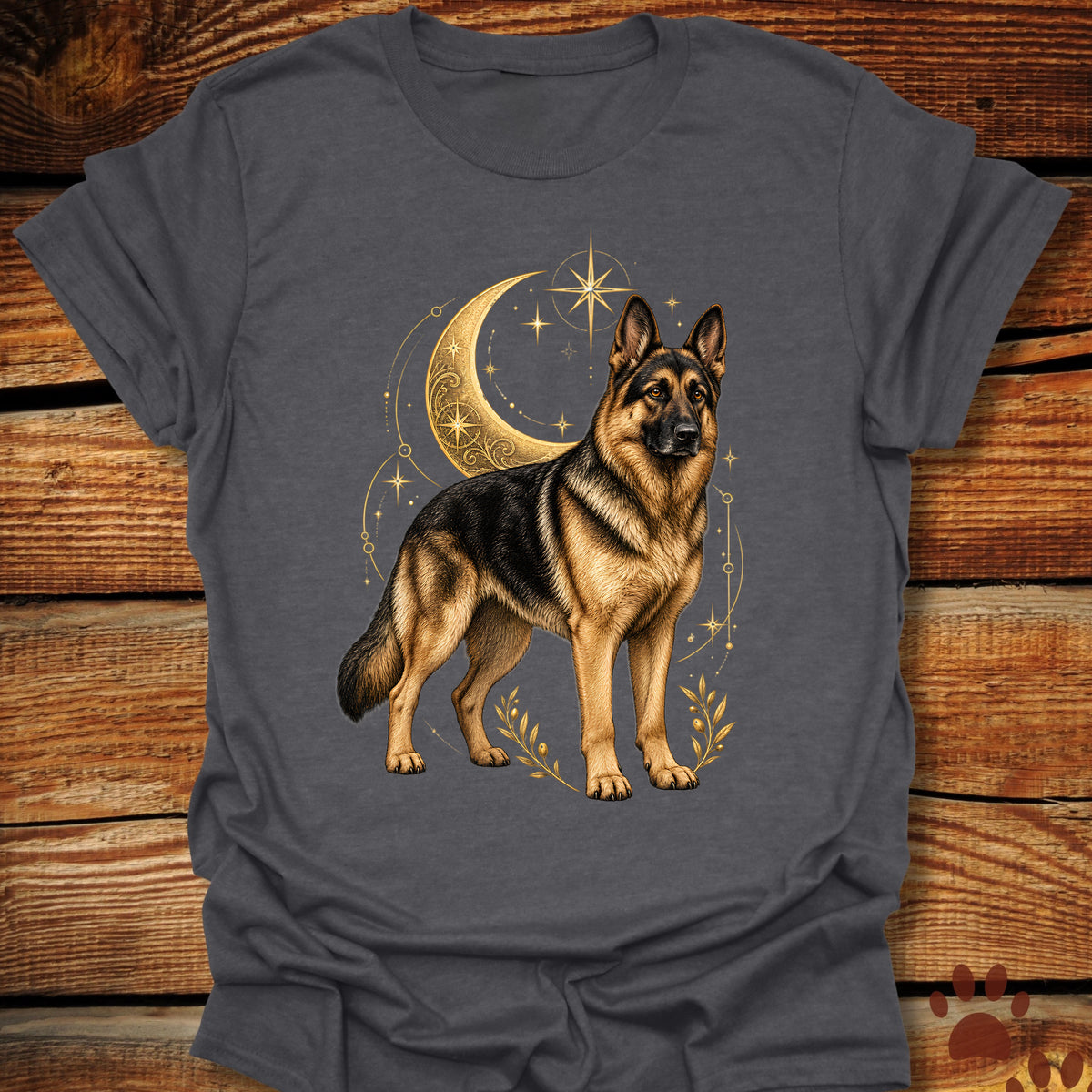 German Shepherd Celestial Moon T-Shirt