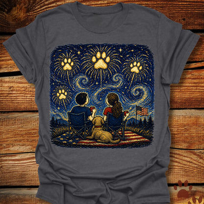 Starry Night Fireworks T-Shirt