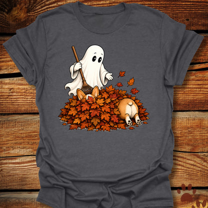 Corgi Leaf Pile T-Shirt