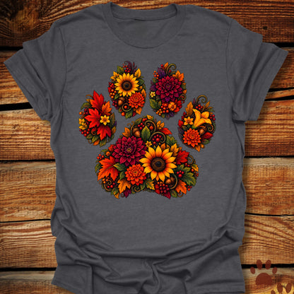 Autumn Floral Paw T-Shirt