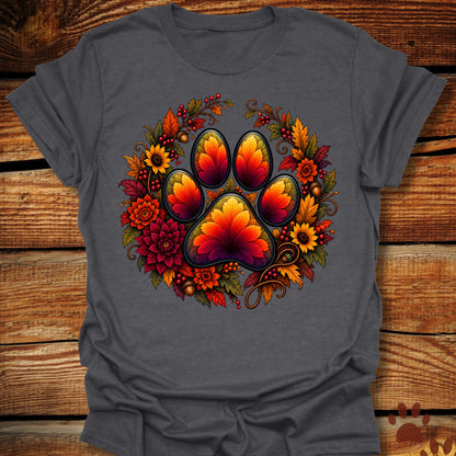 Autumn Paw Print Wreath T-Shirt