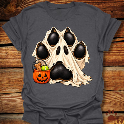 Ghost Paw Print Halloween T-Shirt