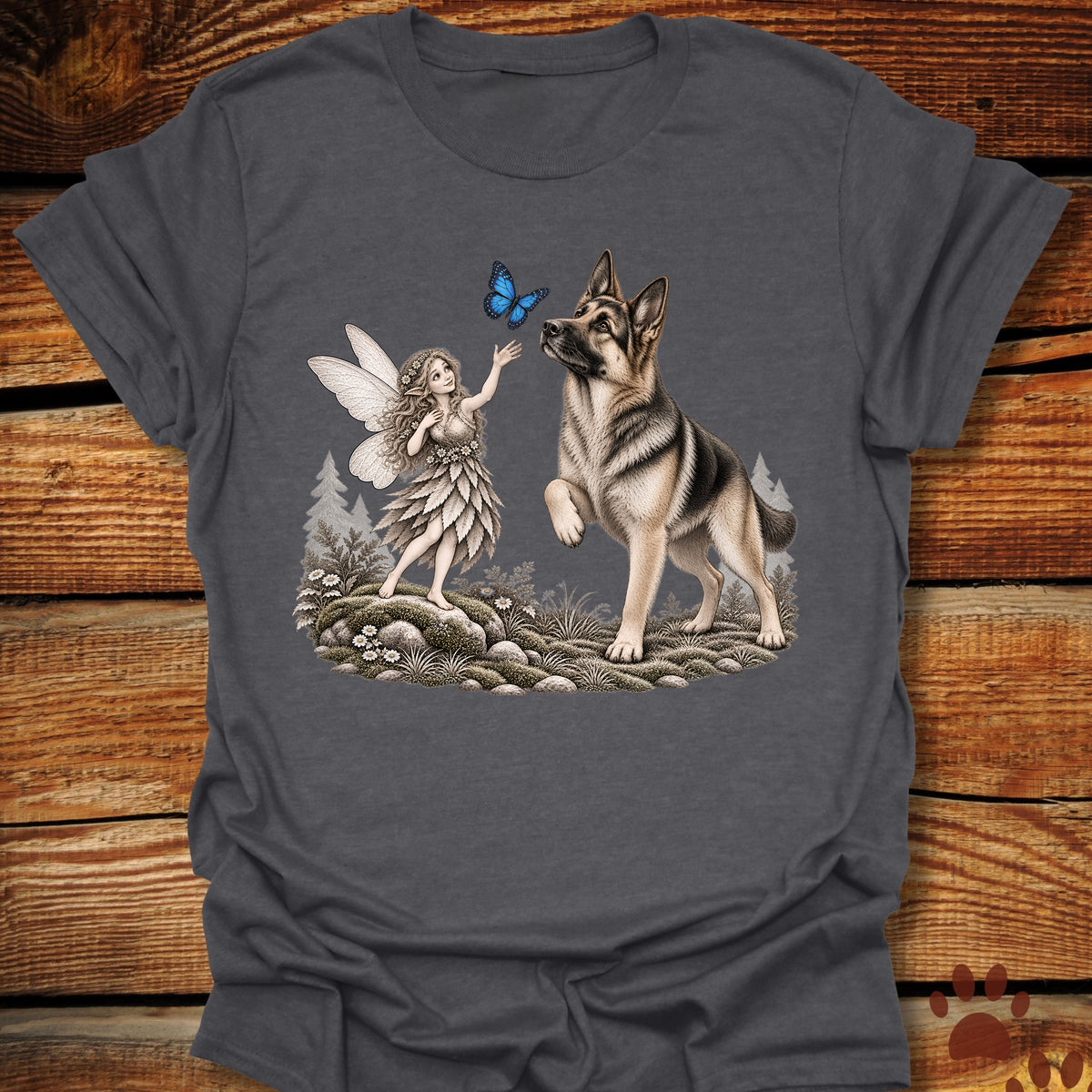 German Shepherd Whimsical Fairy T-Shirt
