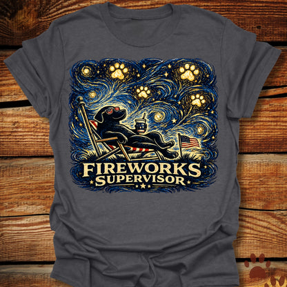 Starry Night Fireworks Supervisor T-Shirt