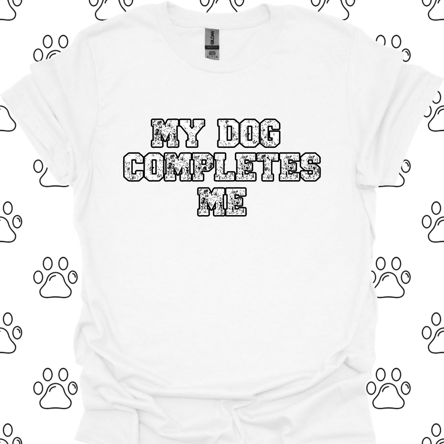 My Dog Completes Me Retro-Style T-Shirt