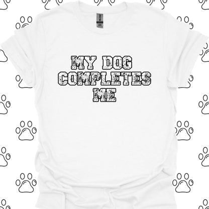 My Dog Completes Me Retro-Style T-Shirt