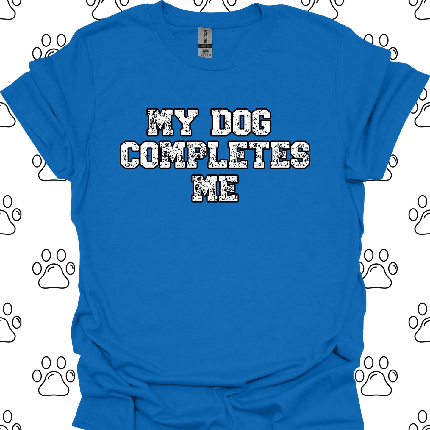 My Dog Completes Me Retro-Style T-Shirt