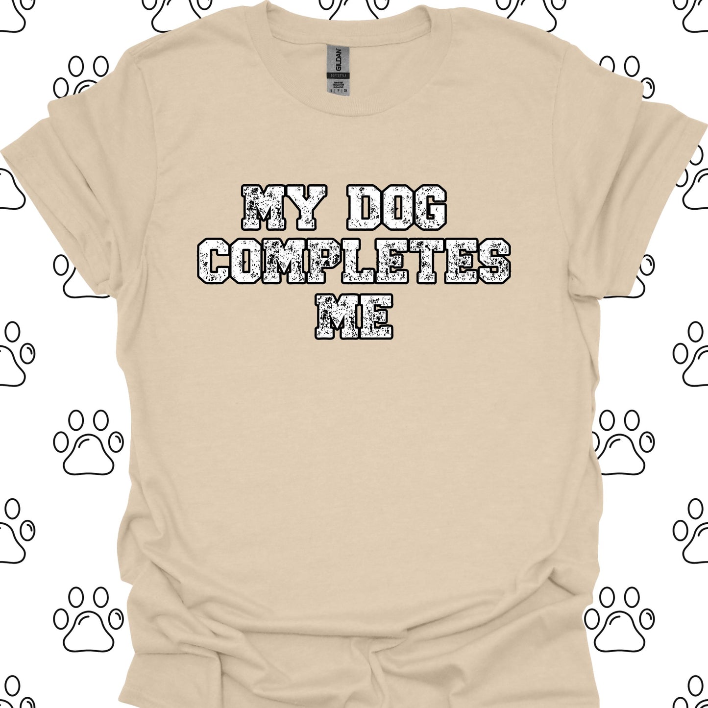 My Dog Completes Me Retro-Style T-Shirt