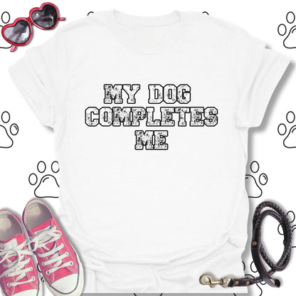 My Dog Completes Me Retro-Style T-Shirt