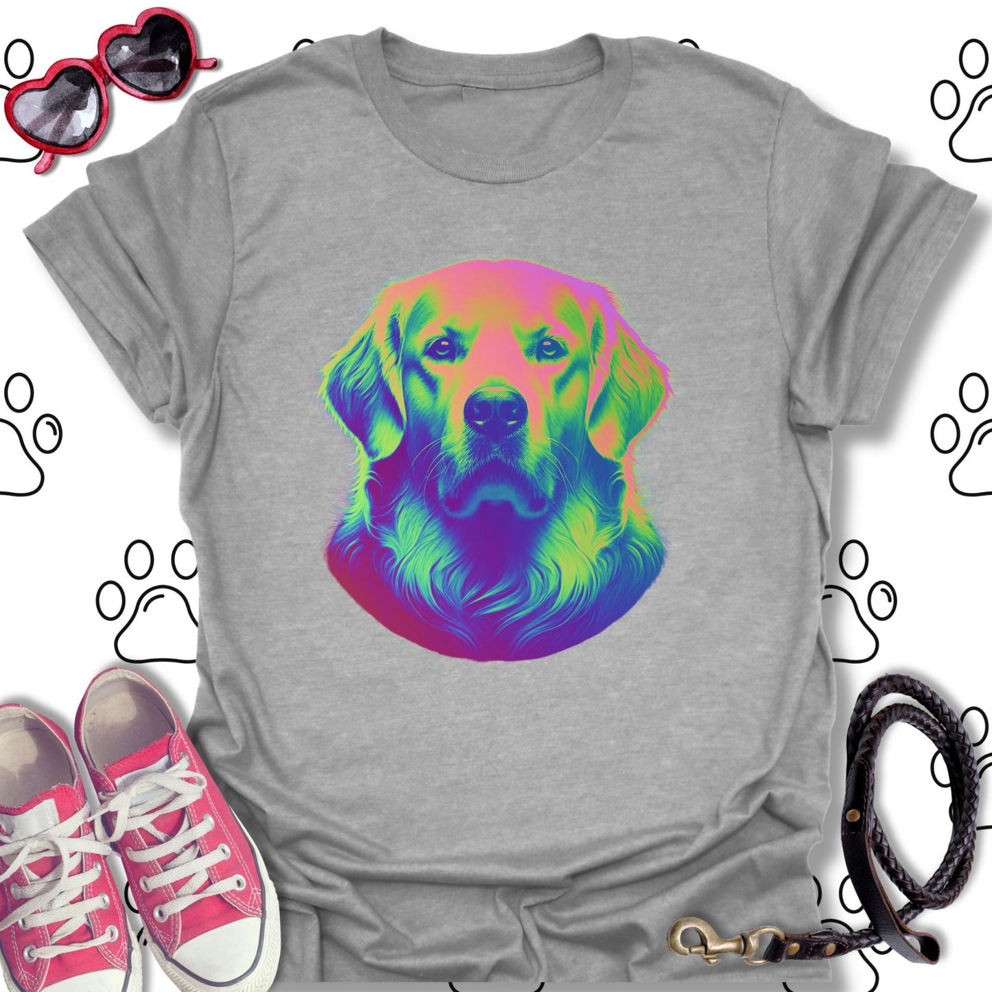 Colorful Psychedelic Golden Retriever