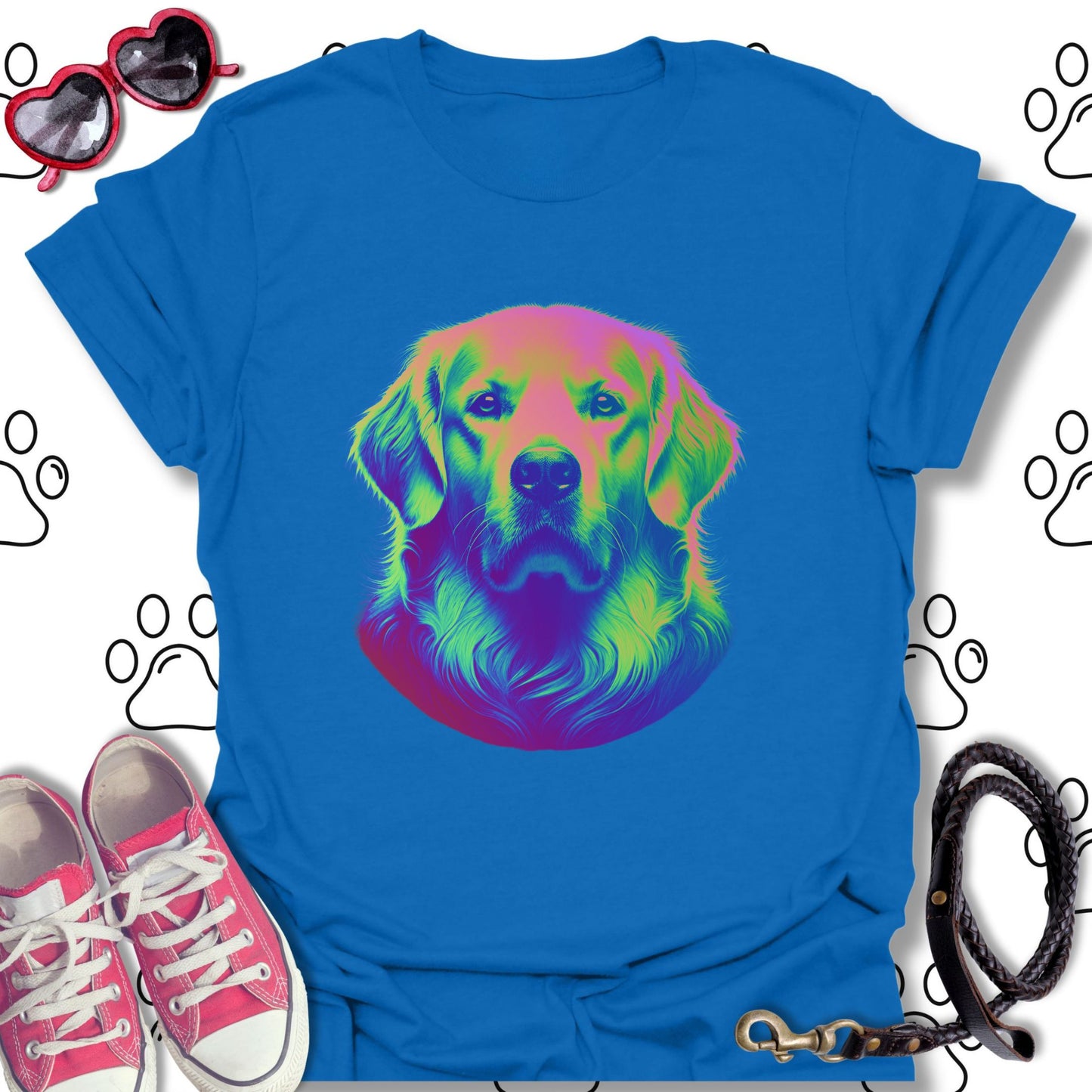 Colorful Psychedelic Golden Retriever